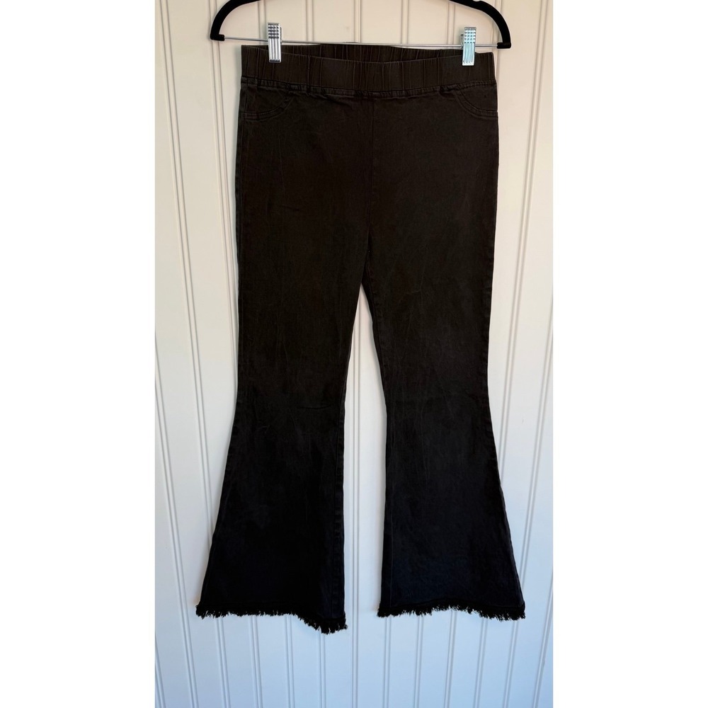 Umgee flare stretchy pants lace boho hippy western pull on acid casual